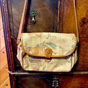 Gitano Tan Map of the World Purse Vintage